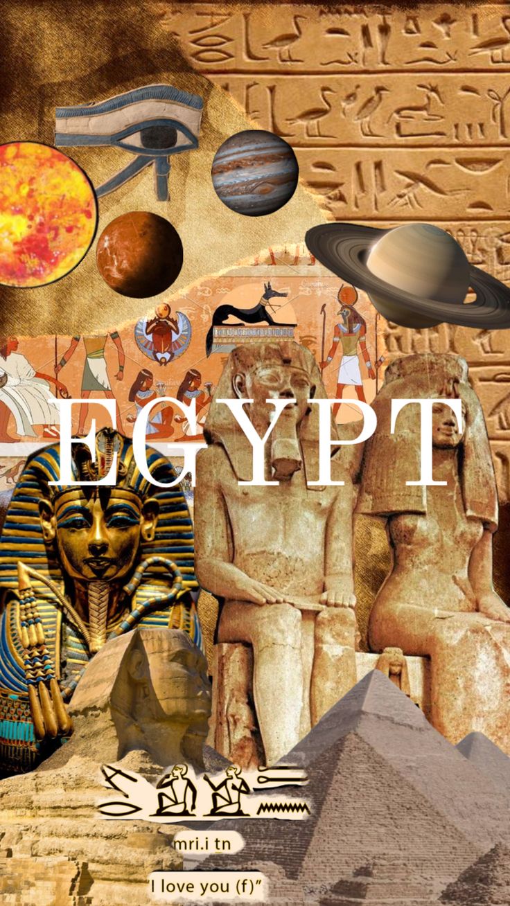 an egyptian collage with the words egypt