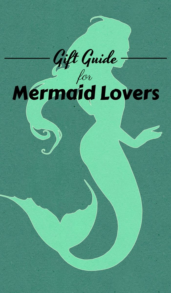 a mermaid silhouette with the words gift guide for mermaid lovers on it's back