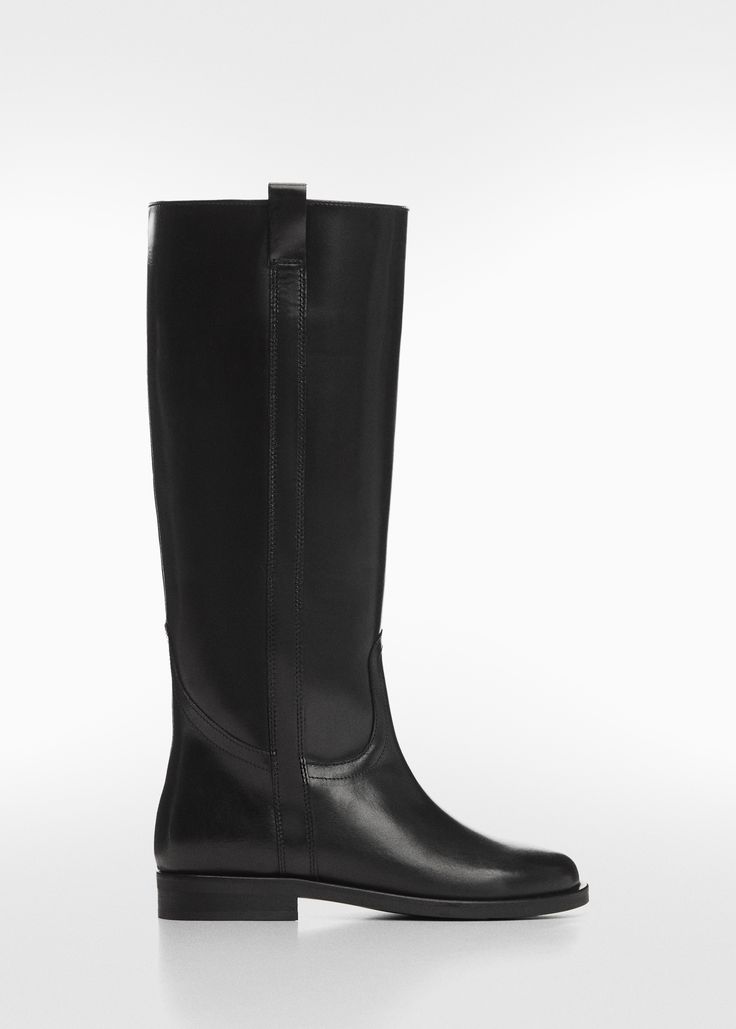 Leather high-leg boots High Leather Boots, Autumn 2023, Trending Boots, Leather Riding Boots, High Leg Boots, Fall Shoes, Calf Boots, Denim Jumpsuit, High Leg