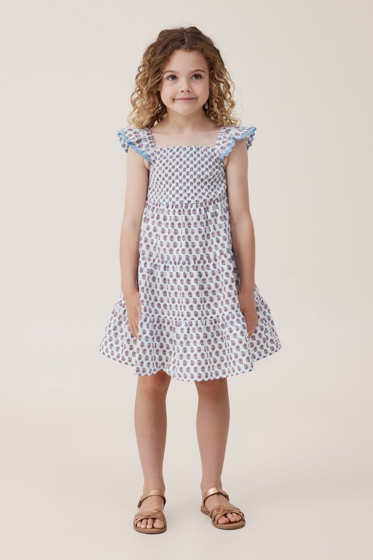 Amy Tiered DressCotton On Kids - Amy Tiered Dress - Vanilla/Perry PaisleyKids | Girls | Clothing | DressesKids | Girls | Clothing | DressesKids | Girls | Clothing | Dresses Fitted Cotton Smocked Dress With Ditsy Floral Print, Short Sleeve Paisley Print Patterned Dress, Short Sleeve Patterned Dress With Paisley Print, Patterned Cotton Dress With Ruffles, Casual Paisley Print Dresses For Spring, Casual Paisley Print Spring Dresses, Summer Cotton Dresses With Paisley Print, Summer Cotton Dress With Paisley Print, Casual White Paisley Print Dress