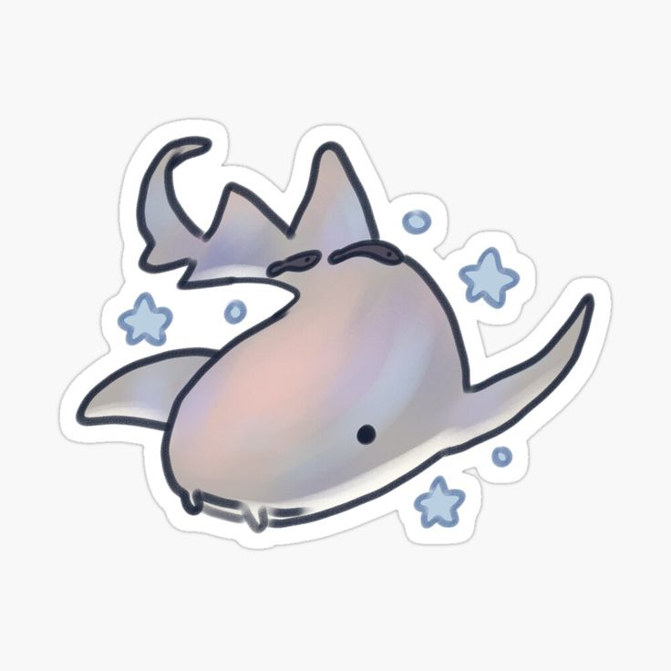 a drawing of a narwhale with stars on it's tail and nose