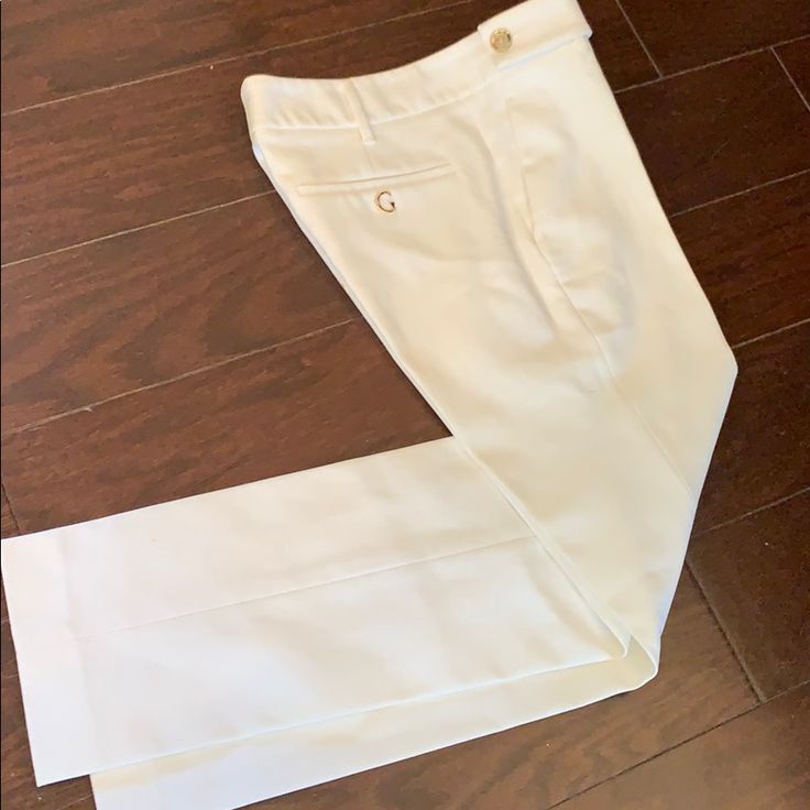 Beautiful And Timeless Gucci White Pants. Gold Buttons And Accent G On Back Faux Pocket. 2 Front Pockets. . Exquisite Tailoring . 36” In Length. Slim Legs. Never Worn. Pristine Condition. Gucci Wide Leg Pants For Spring, Chic Gucci Pants For Formal Occasions, Luxury Gucci Bottoms For Work, Luxury Gucci Bottoms For Workwear, Chic Gucci Bottoms For Formal Occasions, Elegant Gucci Pants For Formal Occasions, Classic Gucci Wide Leg Bottoms, Chic Gucci Formal Bottoms, Elegant Gucci Straight Leg Bottoms