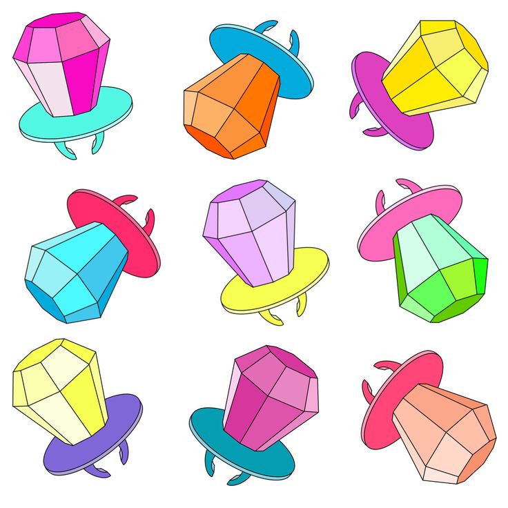 an image of different colored shapes on a white background