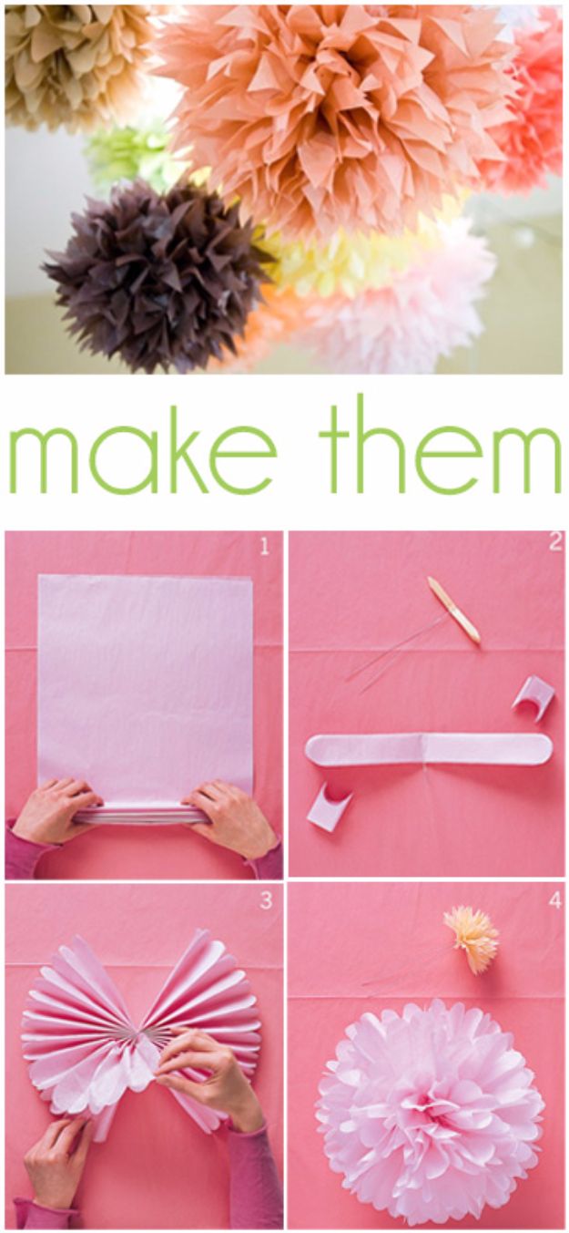 how to make tissue paper pom poms