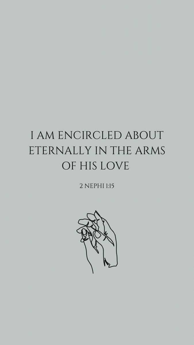 a hand holding an object with the words i am encircle about eternally in the arms of his love