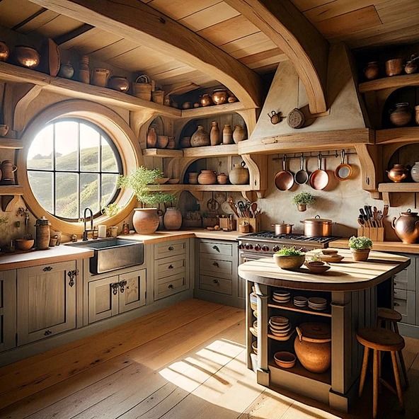 a kitchen filled with lots of pots and pans