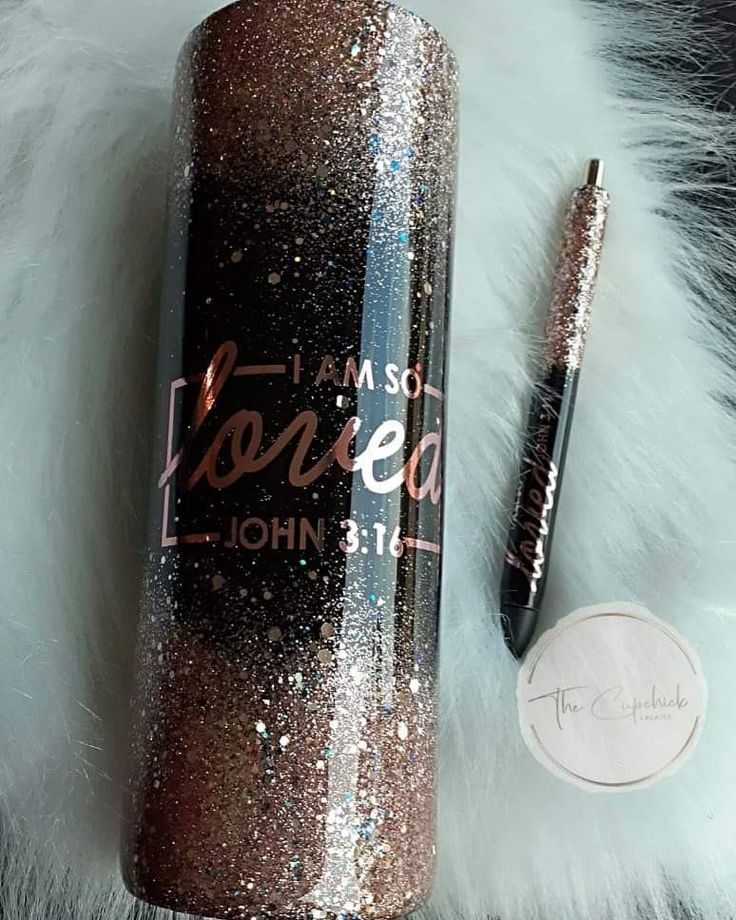 i am so fierce glitter tumbler with brush on it and the lid open next to it