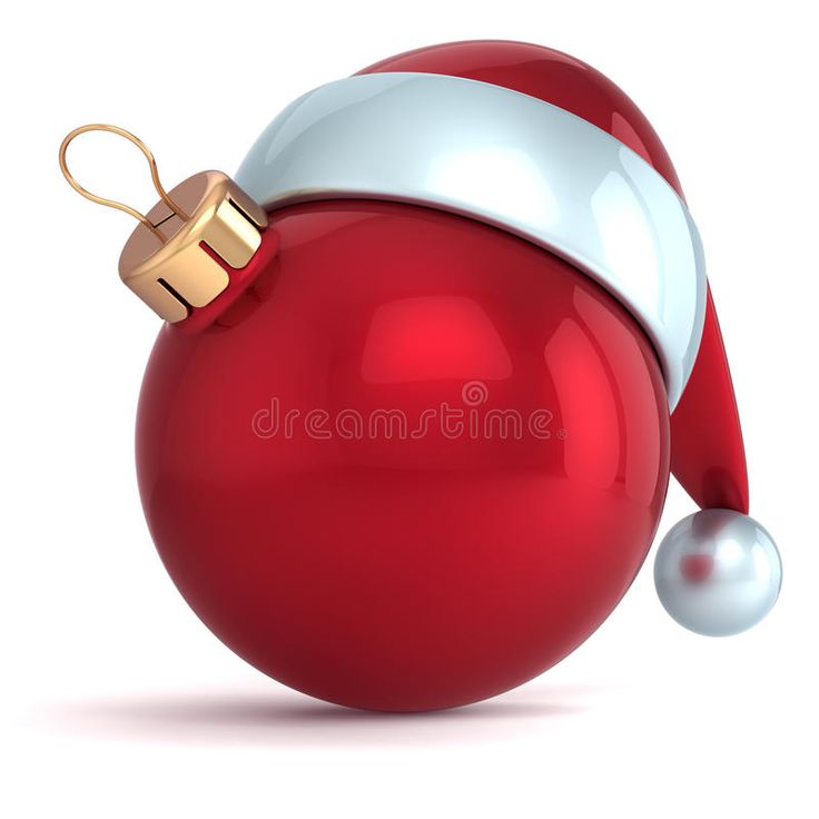 a red christmas ornament with a white and gold hat on it royalty illustration