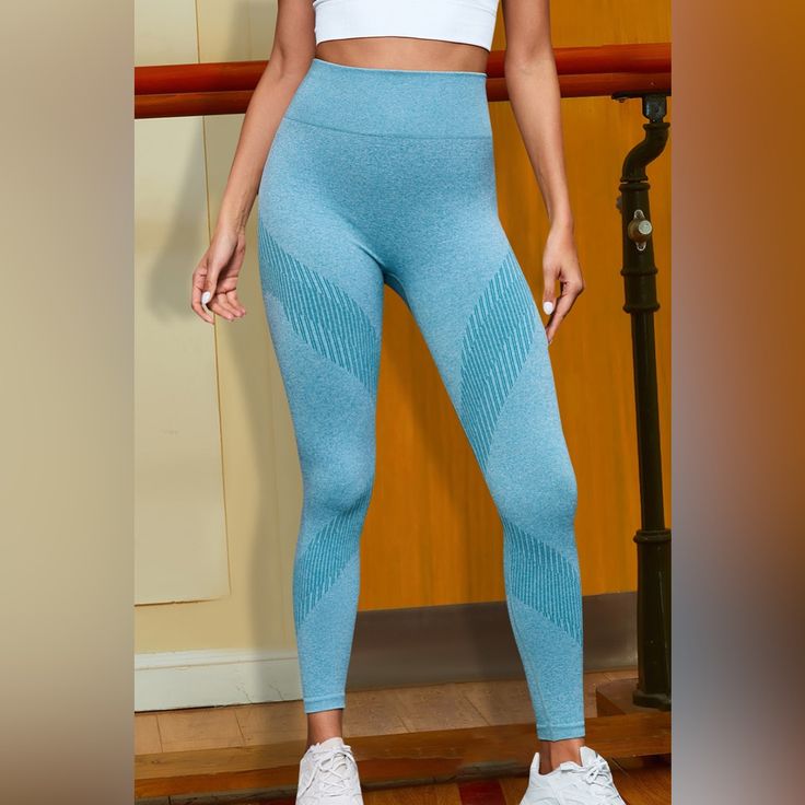 Features: Basic Style Stretch: Highly Stretchy Material Composition: 65% Polyamide, 25% Polyester, 10% Elastane Care Instructions: Machine Wash Cold. Tumble Dry Low. Imported Product Measurements: S: Waist 22.6 In, Hip 27.7 In, Length 31.2 In M: Waist 24.2 In, Hip 29.3 In, Length 32 In L: Waist 25.7 In, Hip 30.8 In, Length 32.8 In **Expect 5-10 Business Days For Orders To Ship Outbundle And Save! Discount Of 30% On Bundles Of 3 Or More. Thank You For Your Patience With Shipping And Feel Free To High Waist Elastic Activewear For Sports, Sporty High Waist Elastic Activewear, Blue Stretch Breathable Bottoms, Blue High Stretch Breathable Yoga Pants, Blue High Stretch Breathable Leggings, High Stretch Breathable Blue Leggings, Blue Stretch Breathable Leggings, High Stretch Breathable Blue Yoga Pants, Breathable Blue Stretch Yoga Pants