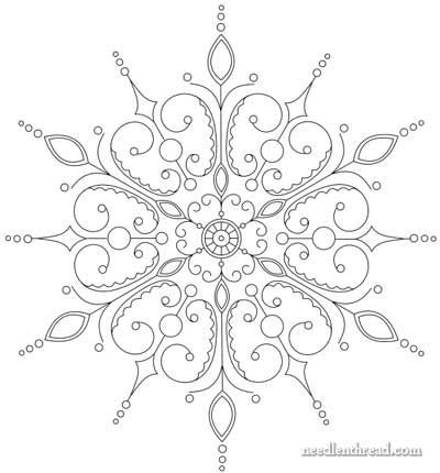 a snowflake that has been drawn in black and white