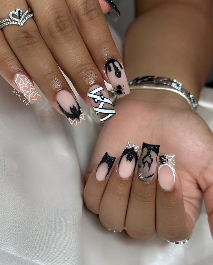 (2) Facebook Pink Spider Web, Nails Women, French Press On Nails, Manicure Glue, Pink Spider, Halloween Press On Nails, Coffin Press On Nails, Nails Halloween, Matte Pink