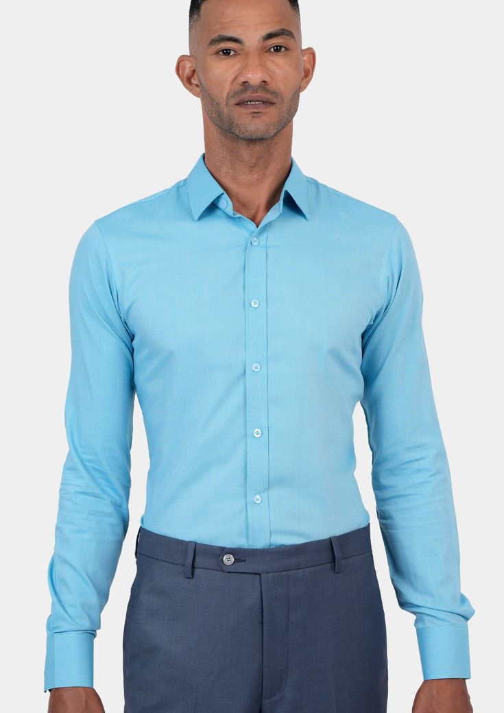 Delivered in just 3 weeks. Covered by our Free Remake Guarantee. Don’t forget Pants, Jackets, Ties & Squares. Blue Cotton Dress Shirt For Spring, Fitted Blue Cotton Dress Shirt, Blue Fitted Cotton Dress Shirt, Light Blue Slim Fit Cotton Top, Blue Slim Fit Cotton Tops, Turquoise Long Sleeve Cotton Top, Broken Ankle, Custom Made Shirts, Fashion Consultant