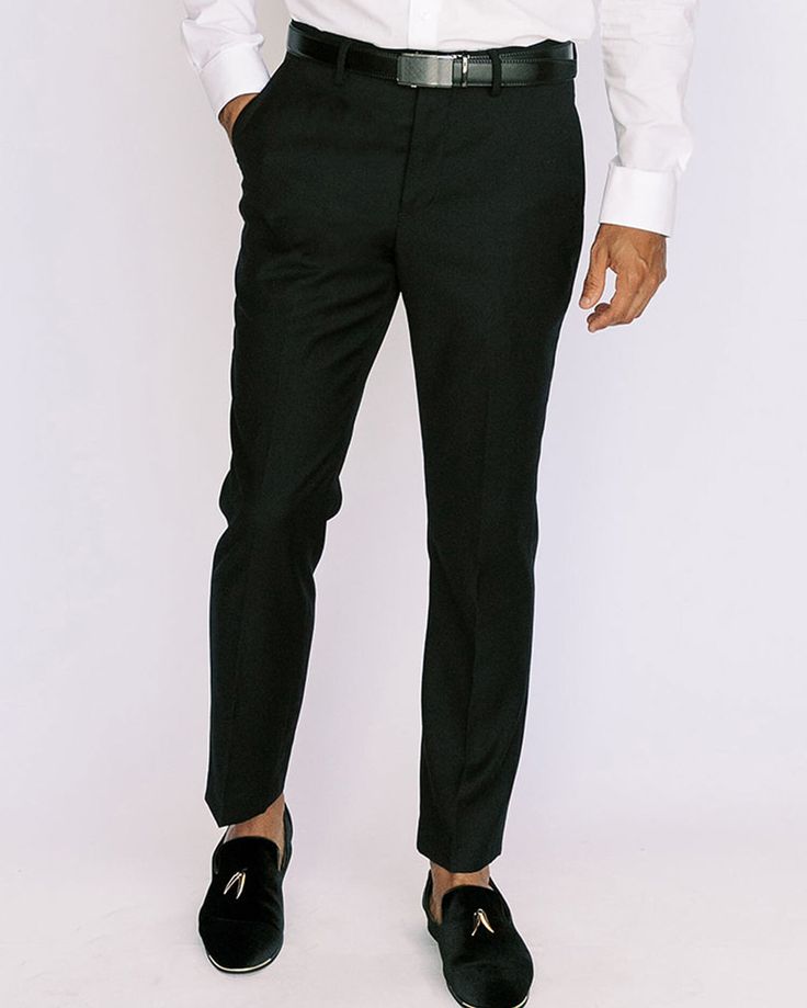 So stylish and versatile, these Mazari Slim Fit Dress Pants are the pair every man needs in his wardrobe. They're discriminatingly designed for a trim, sleek fit and easily paired with all your jackets and dress pants, so you'll always look your best. • Mazari Slim Fit Dress Pants. • This updated slim fit pant is slightly trimmer, so some may consider ordering one size up if they are looking for a roomier fit. • Flat front. • Rigid waistband with belt loops. • Button and hook waistband closure; Black Dress Pants Outfits, Hoco 2024, Dress Pants Outfits, Mens Slacks, Classy Outfits Men, Slim Fit Dress Pants, Slim Fit Dress, Dressy Pants, Dress Slacks