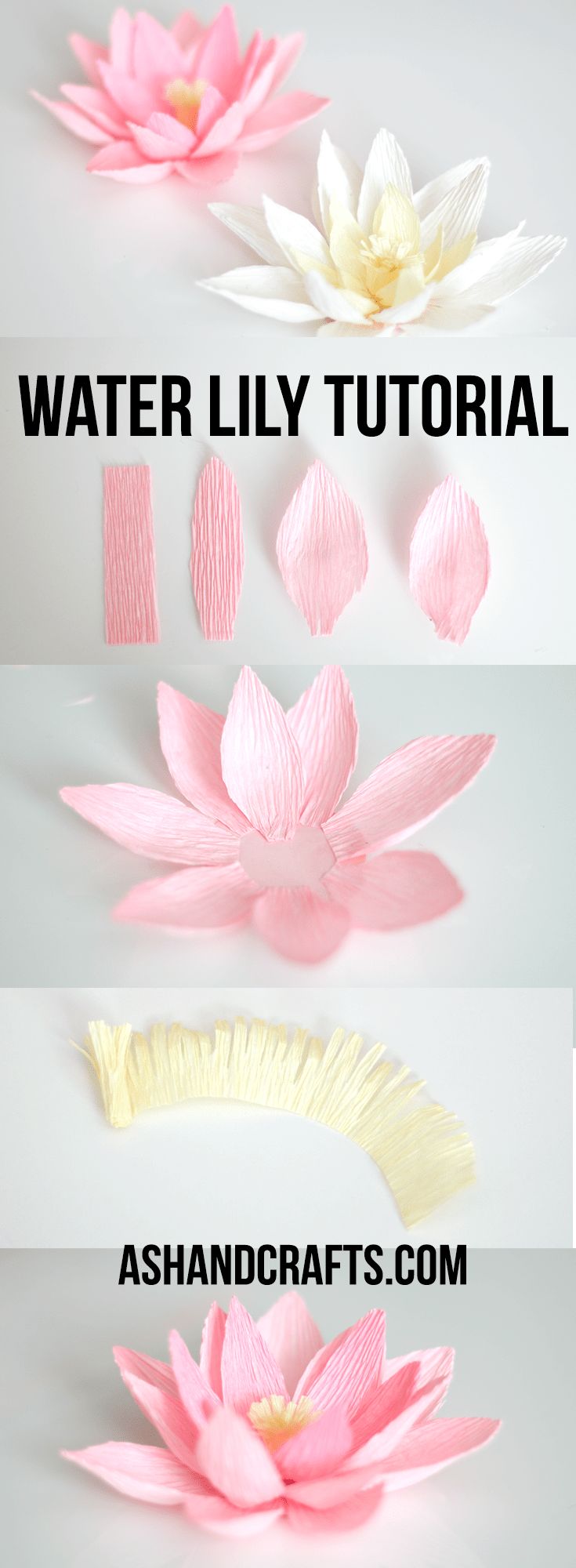 how to make paper flowers that look like water lilies