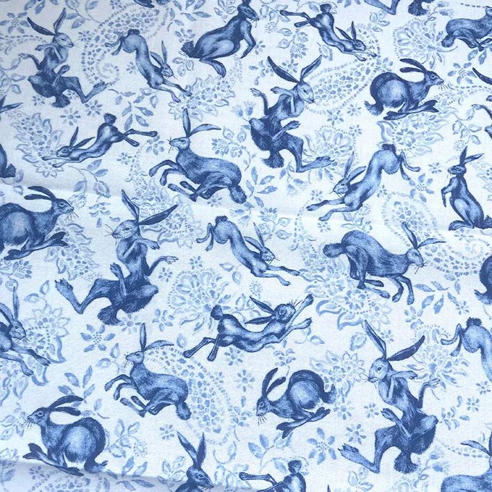 Rabbit Hare Paisley Cotton Fabric - Nature Woodland | eBay Beautiful Rabbit, Animal Patterns, Vibrant Blue, Stuffed Animal Patterns, Craft Projects, Paisley, Cotton Fabric, Fabric, Pattern