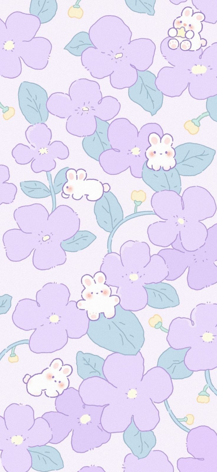 a purple and blue flower pattern on a white background