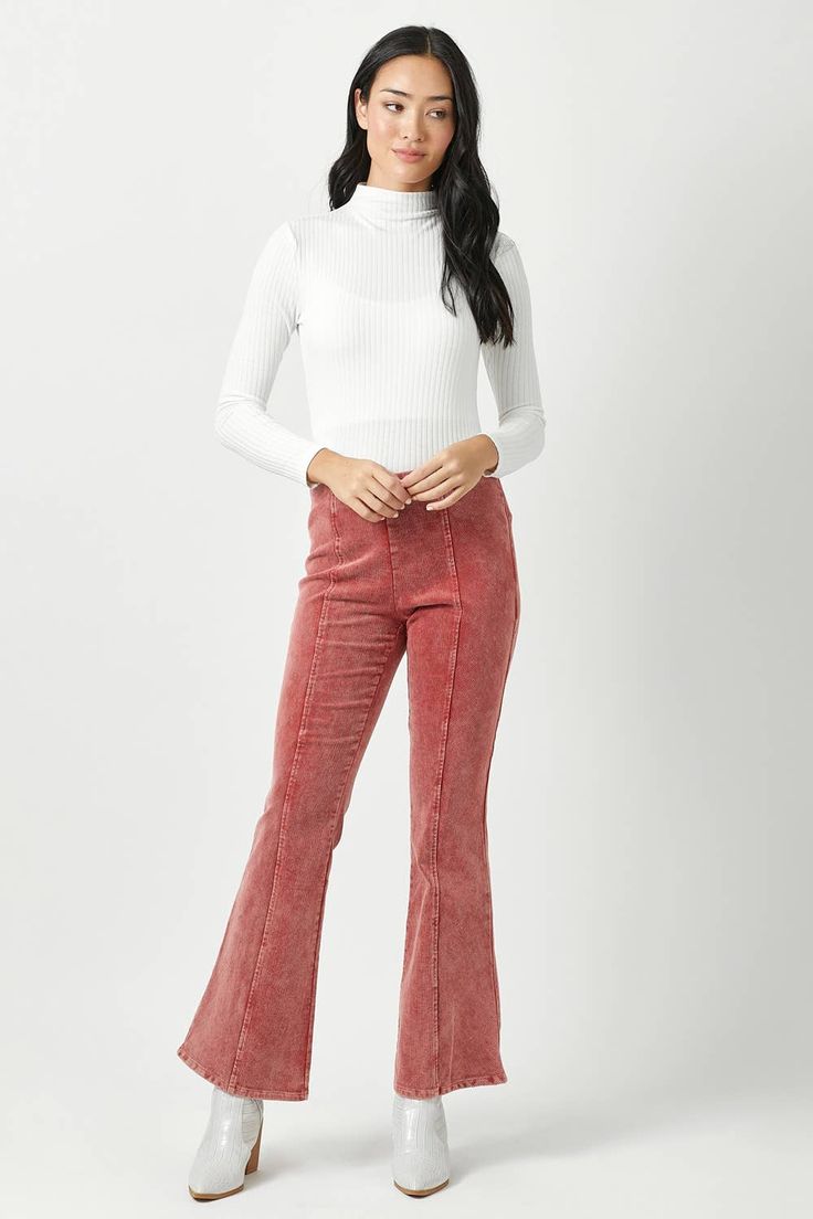 Turn heads and rock a retro vibe with these Washed Corduroy Flare Pants! Featuring a convenient side zipper closure, these pants are the perfect combination of style and comfort, providing a full length fit that will have you looking and feeling fabulous. Side Zipper Non-Stretch Fitted Slightly Flared Bottom Content & Care 100% Cotton Machine ash Cold - Air Dry Measurement guide Small- Waist 26" Inseam 28" Medium- Waist 28" Inseam 29" Large- Waist 30" Inseam 29.5" Trendy Stretch Flare Jeans For Winter, Full-length Cotton Pants With Zipper Closure, Full Length Cotton Pants With Zipper Closure, Stretch Flare Corduroy Bottoms, Stretch Corduroy Flare Bottoms, High-waist Flare Jeans With Zipper Closure For Fall, Retro Trousers Jeans For Fall, Retro Jeans Shaped As Trousers For Fall, Trendy Full Length Corduroy Bottoms