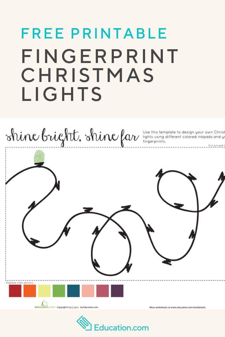 the free printable fingerprint christmas lights