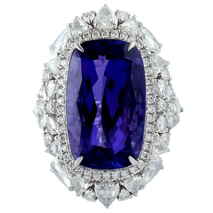 Stunning this Cushion Shape Tanzanite Ring with White Diamonds in 18K white Gold is like from dreams, it sits perfectly on the finger. Ring Size: 7 ( can be sized for a cost ) 18KT: 8.051gms Diamond: 2.10ct Tanzanite: 14.21ct Gold Wrap Ring, Drinks Machine, Tanzanite Jewelry, Gold Wrap, Tanzanite Diamond, Tanzanite Ring, Luxury Rings, Pretty Rings, Dream Jewelry