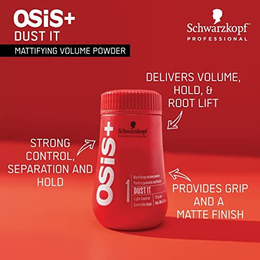 Achieve incredible volume and texture with Schwarzkopf OSiS+ Dust It Mattifying Powder. This lightweight volumizing powder is your secret weapon for 24-hour volume control and stronghold. Perfect for fine hair, it provides lift and texture at the roots, giving your hair a fuller and more voluminous look. Whether you desire tousled, beachy waves or a gravity-defying hairstyle, this texturizing powder delivers exceptional results. Increase Hair Volume Naturally, Hair Products For Volume And Texture, Best Volumizing Hair Powder, Alma Powder Hair Growth, Indigo Powder For Hair, Root Volume, Mattifying Powder, Care Accessories, Household Gifts