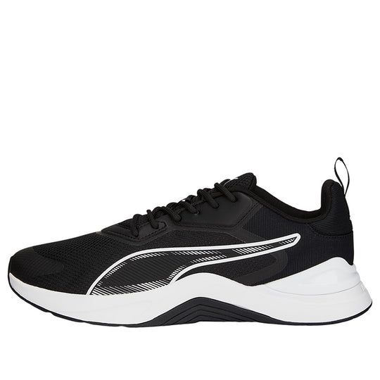 Modern Black Sneakers For Training, Sporty Black Sneakers For Workout, Black Athleisure Sneakers For Workout, Functional Black Running Shoes For Workout, Black Athletic Sneakers For Workout, Modern Black Training Sneakers, Black Dynamic Running Shoes For Gym, Black Puma Sneakers For Running, Puma Batman Shoes