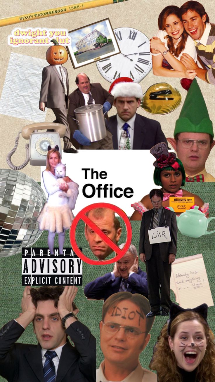 the office collage has been altered to look like an advertisement