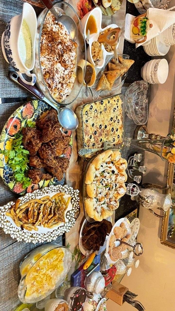 a table filled with lots of different types of food