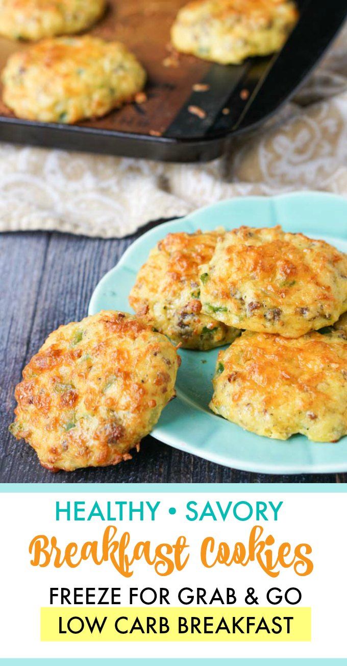 healthy, savory breakfast cookies freeze for grab and go low carb breakfast