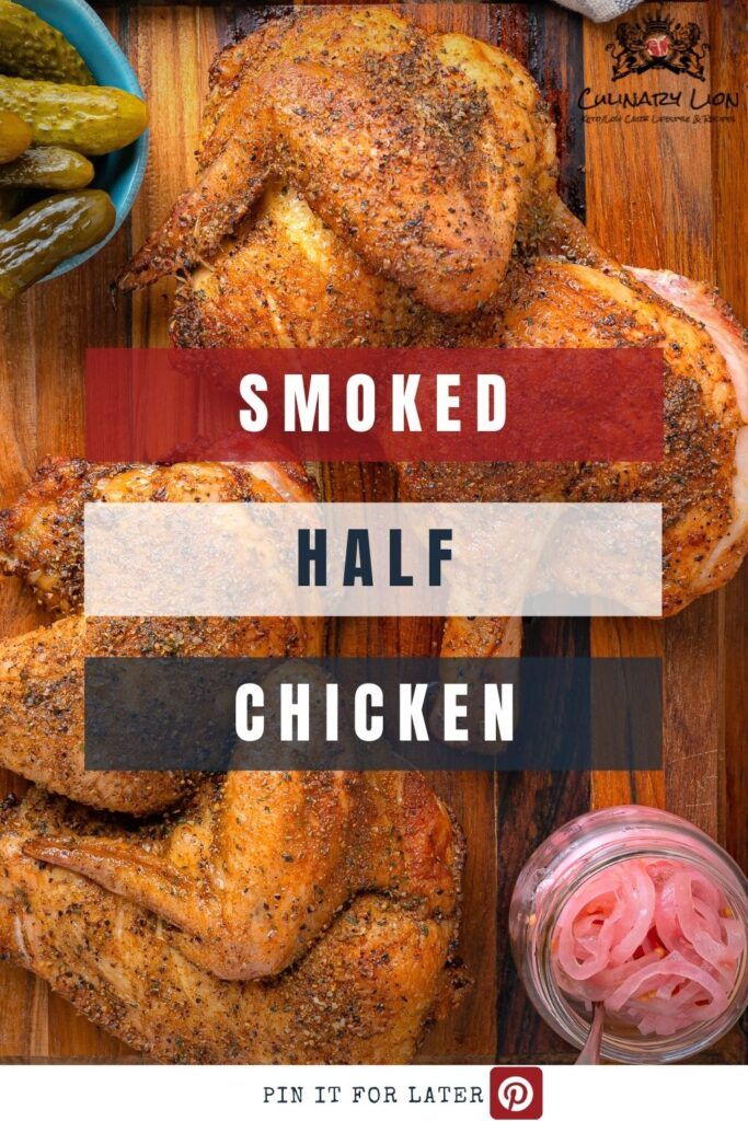 crispy skin seasoned half chicken on a wood cutting board Smoked Half Chicken Recipes, Pellet Grill Chicken Breast, Smoked Half Chicken, Smoker Chicken, Smoked Chicken Halves, Pellet Grilled Chicken, Smoker Recipes Chicken, Smoker Cooking Recipes, Split Breast Chicken Recipes