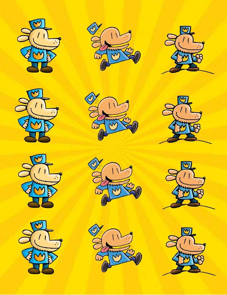 an image of cartoon characters doing different things in the same place on a yellow background