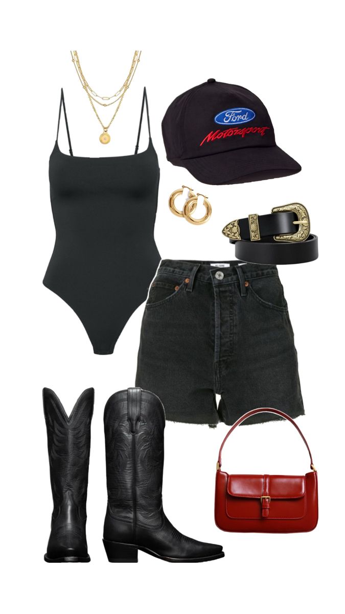 Black Boots Festival Outfit, Chill Concert Outfit Summer, Acl Outfits 2024, Slightly Stoopid Concert Outfit, Cool Girl Concert Outfit, Western Concert Outfits Women Summer, Casual Saturday Night Outfit, Nashville Outfits Casual, Casual Festival Outfit Summer