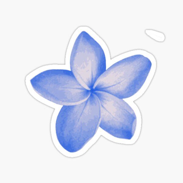 a blue flower sticker on a white background