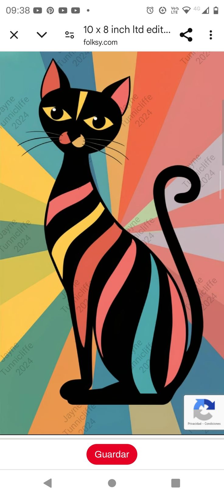 an image of a black cat on a colorful background