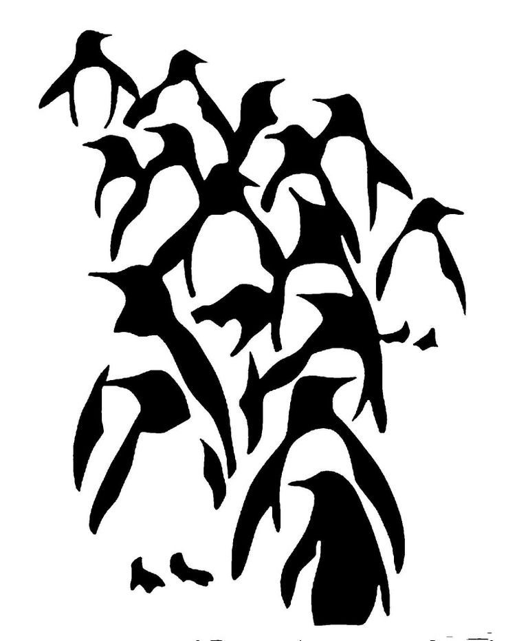 a flock of birds flying over each other in the shape of a tree with leaves