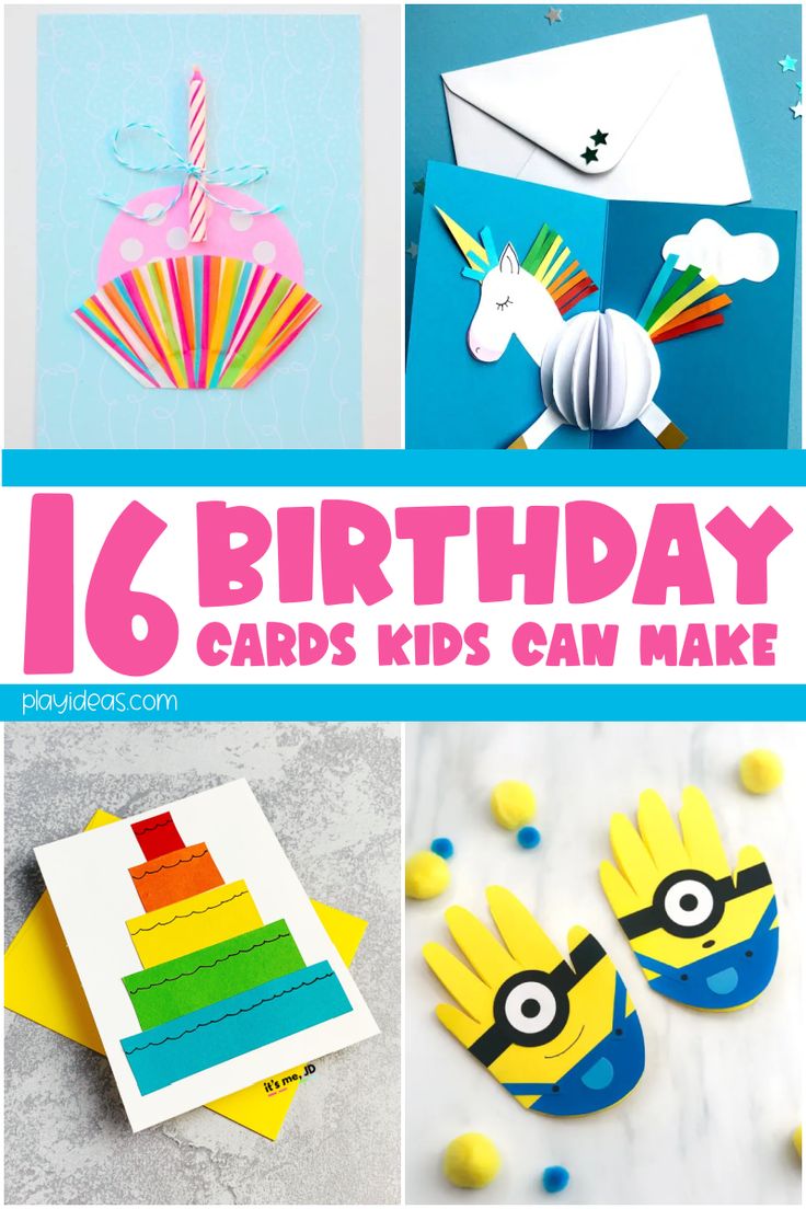 16 birthday cards kids can make with the text, 16 birthday cards kids can make