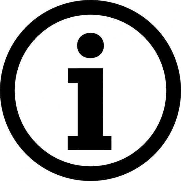 a black and white sign with the letter i in it's center, inside a circle