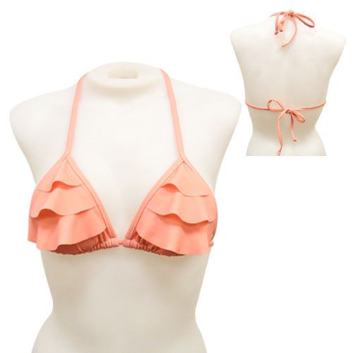 Blank 3-Tier Ruffled Triangle - Loco Boutique Summer Ruffled Swimwear For Beach Season, Feminine Fitted Ruffled Swimwear, Ruffled Tankini For Beach Vacation, Ruffled Swimwear For Beach Party Vacation, Ruffled Tankini For Beach Season Vacation, Ruffled Tankini For Vacation Beach Season, Spring Flirty Ruffled Swimwear, Summer Ruffled Tankini For Pool, Spring Vacation Ruffle Tankini