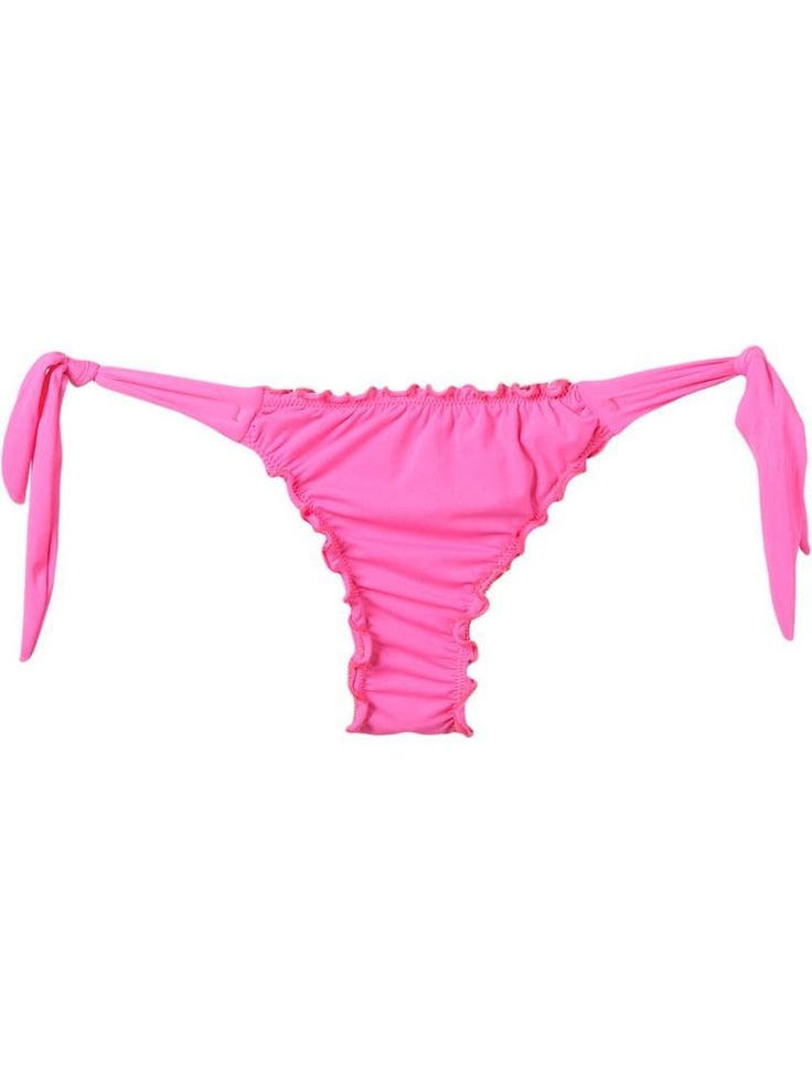 Amir Slama ruffled trim bikini bottom - Pink Vacation Swimwear With Ruffles And Tie-side Bottom, Beach Bottoms With Ruched Tie-sides, Beachwear Bottoms With Ruched Sides, Beach Bottoms With Ruched Sides And Tie-side Shape, Beachwear Bottoms With Ruched Sides For Beach, Ruched Beachwear Bottoms, Beach Tie-side Bottoms With Ruched Sides, Tie-side Bottoms With Ruched Sides For Beach, Beachwear Bottoms With Ruched Tie-sides