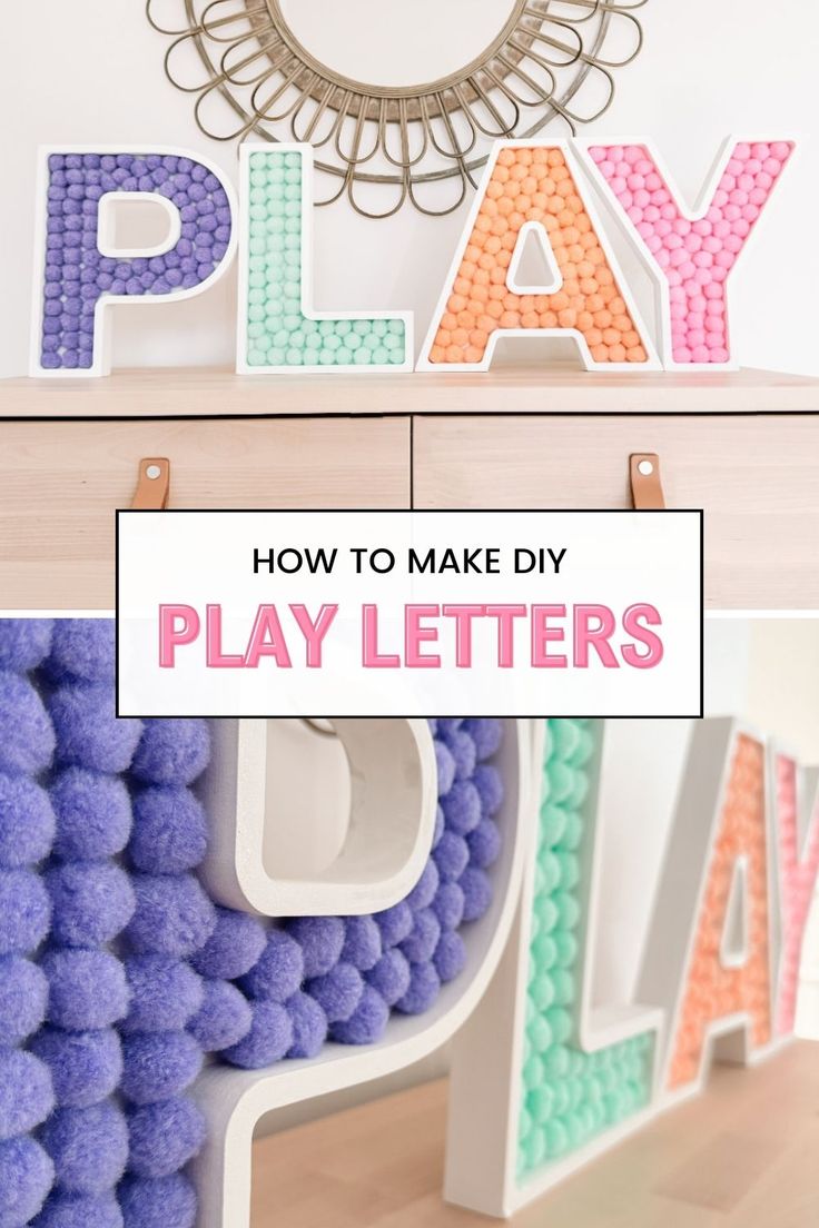 how to make diy play letters with pom poms