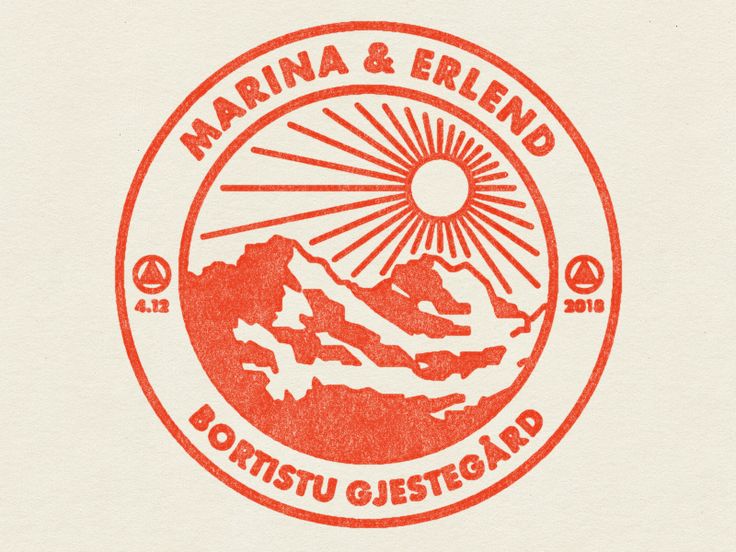 a stamp with the words marina and friend in red ink on a white paper background