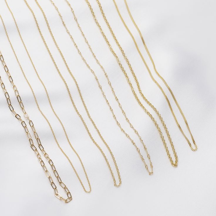 Helen Ficalora's Chunky Fine Chain also referred to as a Cable Chain is the perfect strong solid gold necklace chain for all your favorite pendants and charms. Simply string your favorite jewelry to this gold chain to customize a necklace of your own. This necklace chain is a reliable choice as it is made out of solid 14K yellow gold, white gold, or rose gold. We recommend this large chain to anyone who is active and needs a strong chain that can withstand wear and tear. Gold 14k Charm Necklaces, 14k Gold Charm Necklaces With Chain, 14k Gold Charm Necklace With Chain, Yellow Gold Chain Link Necklace As Gift, Yellow Gold Chain Link Necklace For Gifts, Yellow Gold Plated Chain Link Charm Necklaces, Everyday Fine Jewelry Paperclip Chain Necklace, Fine Jewelry Chain Link Necklace As Gift, Gold Charm Necklaces With Adjustable Oval Link Chain