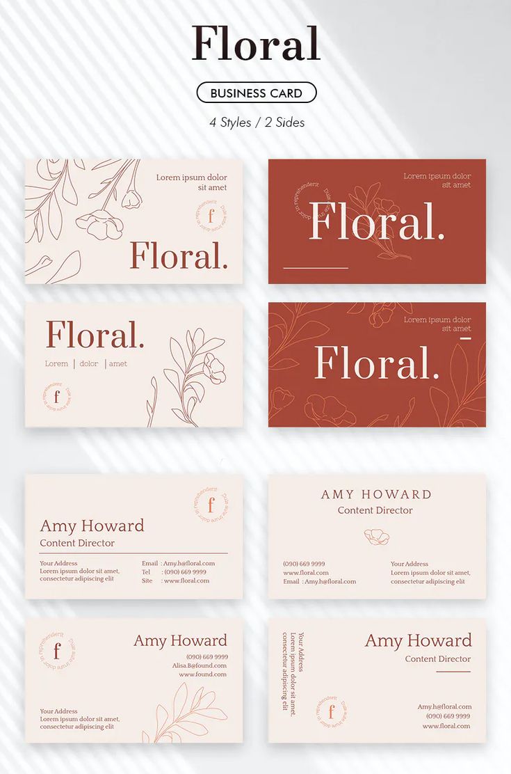 the floral business card is designed to look like flowers