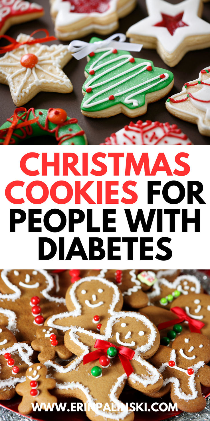 christmas cookies for people with diabets in the background and text overlay reading christmas cookies for people with diabets