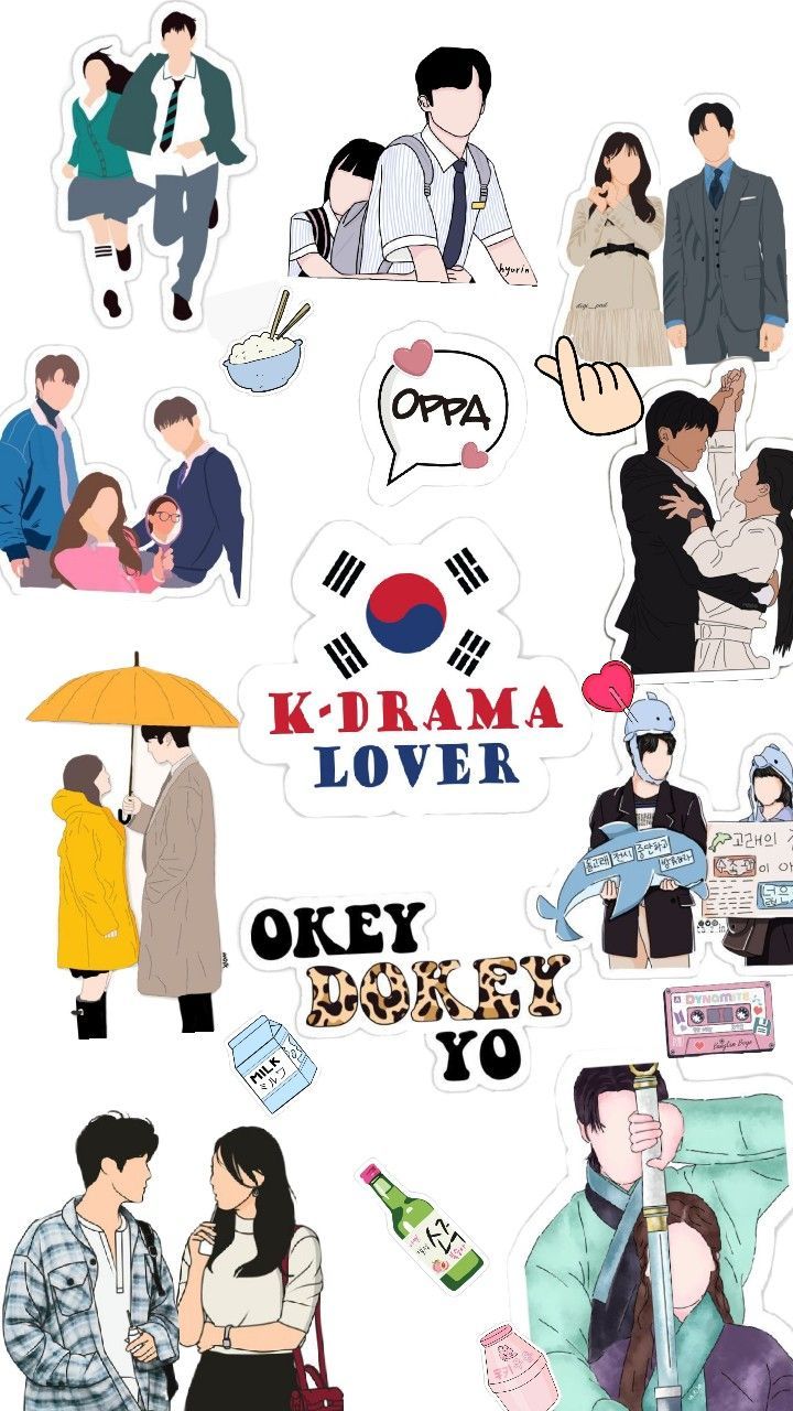 an image of people with different stickers on their backs and the words kdrama lover over them