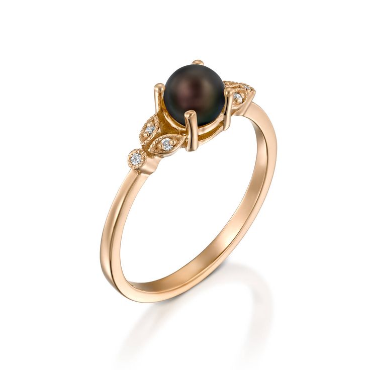 black Pearl Engagement Ring, Pearl Wedding Ring, 14k gold pearl ring, diamond pearl ring, black tahitian pearl rings, Black Pearl Ring black Freshwater Pearl engagement ring with lovely diamonds, set in 14k solid gold. ► FEATURES; Gemstones: Freshwater Pearl: 4- 5mm , Diamond: 4*1mm Total diamond carat weight: 0.03 (Color H; clarity VS) Material options: 14k rose gold, 14k yellow gold, 14k white gold Size: all ring sizes are available How to Order: Please select your preferred size and material Fine Jewelry Tahitian Pearl For Wedding, Tahitian Pearl Fine Jewelry For Wedding, Tahitian Pearl Jewelry With Diamond Accents For Wedding, Black Tahitian Pearl Fine Jewelry, Classic Black Pearl Ring For Anniversary, Classic Black Pearl Ring, Tahitian Pearl Wedding Rings In Fine Jewelry Style, Tahitian Pearl Wedding Rings Fine Jewelry, Wedding Tahitian Pearl Ring In Yellow Gold