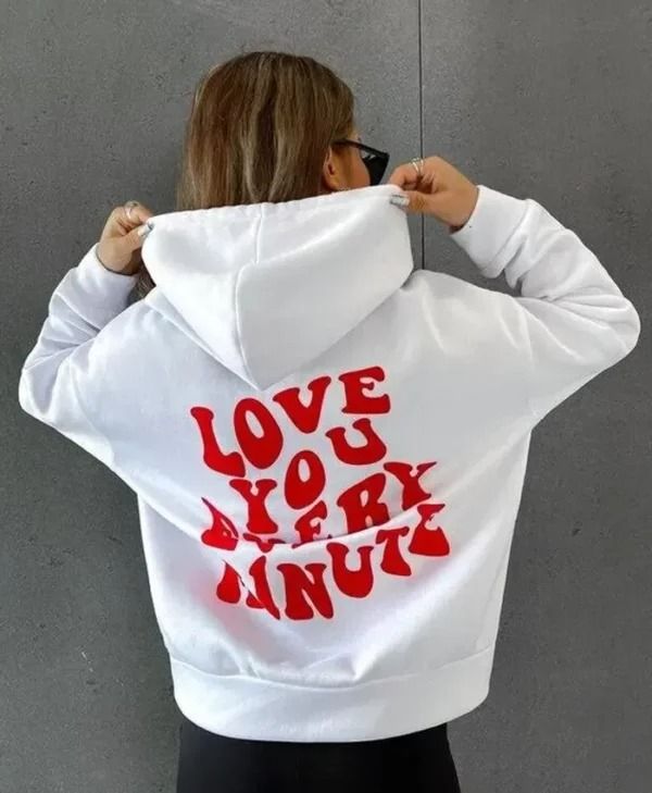 Love You Every Minute Fleece Hoodie Women Slogan, Y2k Harajuku, Drop Shoulder Hoodie, Straight Clothes, Color Block Sweatshirt, Cute Hoodie, Sweatpants Set, Fashion Quotes, Funny Sweatshirts