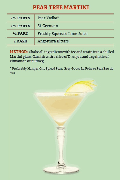 a menu for a drink with an orange slice on the rim and description in english