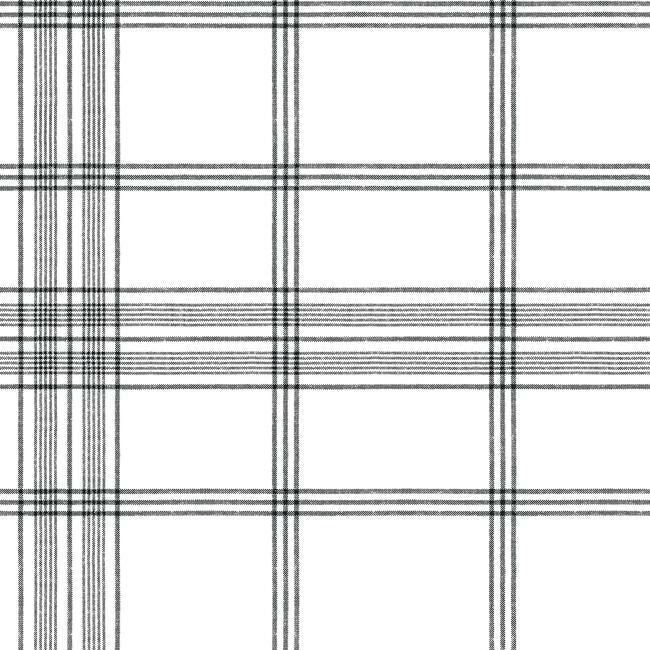 CV4464 York Charter Plaid Geometric Black White Wallpaper Plaid Wallpaper, Windowpane Plaid, Classic Menswear, Casual Luxury, York Wallcoverings, Chic Interior, Black And White Wallpaper, Coastal Chic, Resource Library