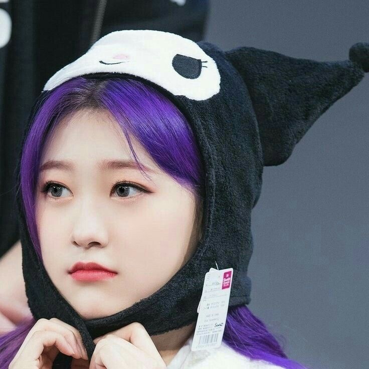 Choerry Icon, Loona Icons, Purple Hair, Purple, Hair, White, Black