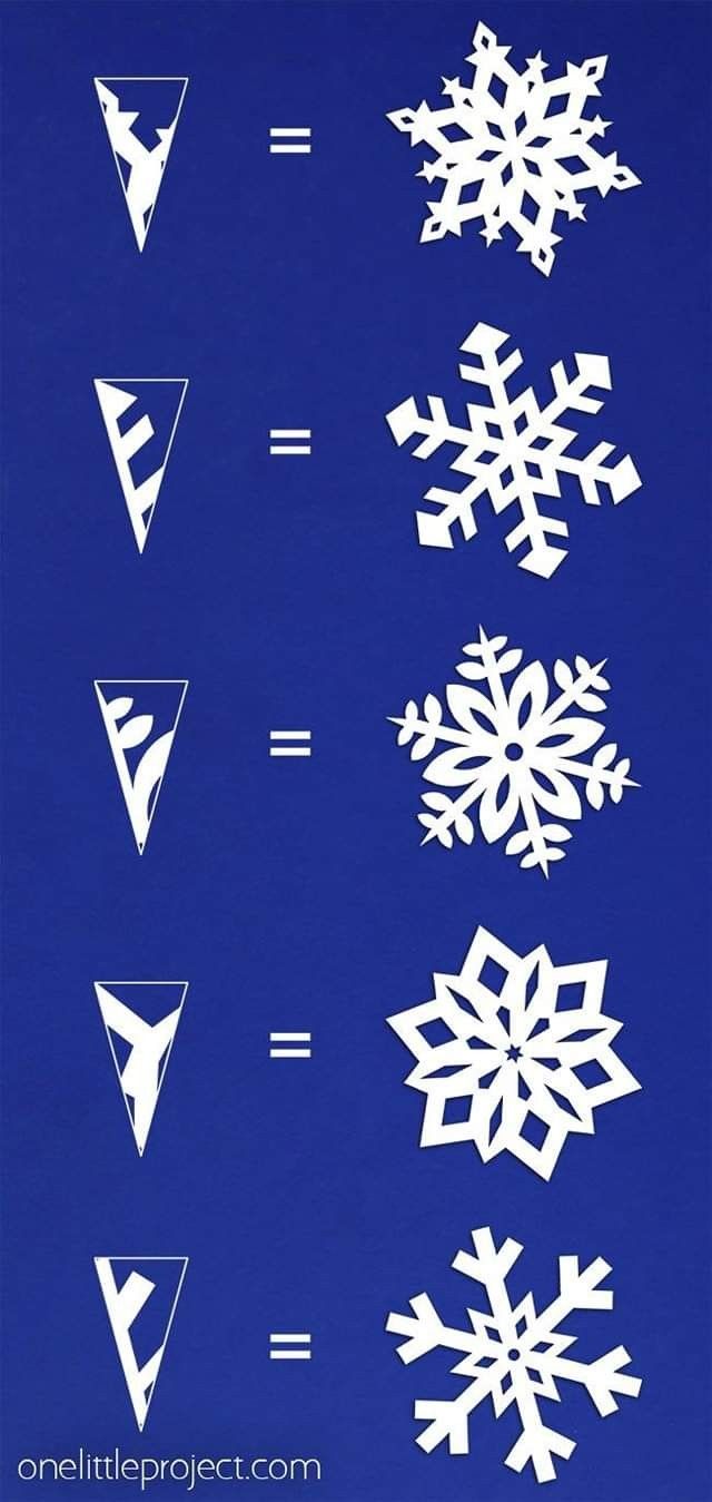 snowflakes are shown on a blue background and have different angles to show them